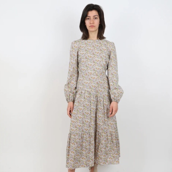 Never Fully Dressed Ditsy Floral Tiered Open Back Midi Dress - Picture 1 of 7
